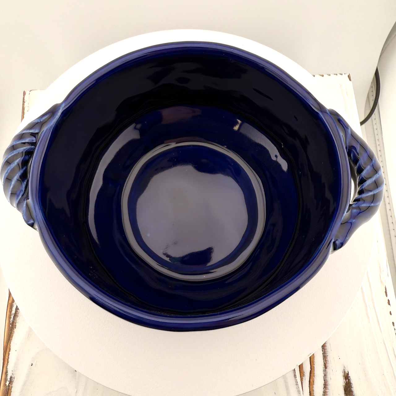 Cobalt Blue Soup Crock