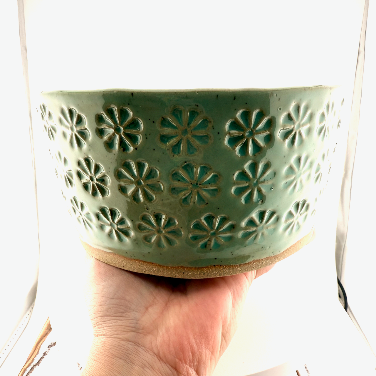 Mint Green Daisy Serving Bowl