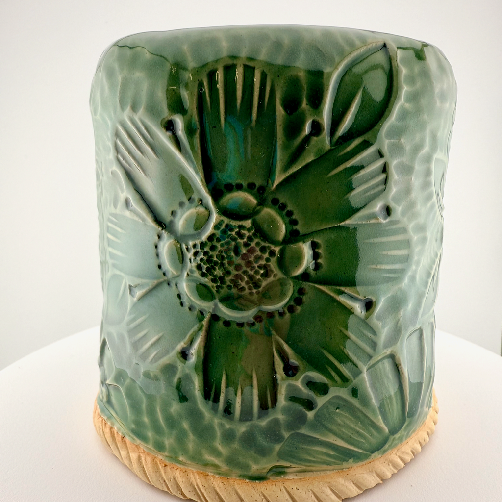 Green Floral Vase