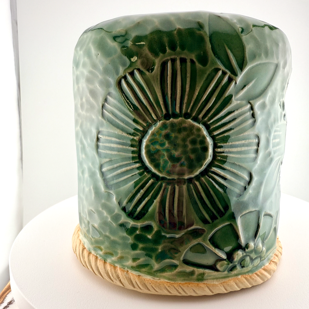 Green Floral Vase