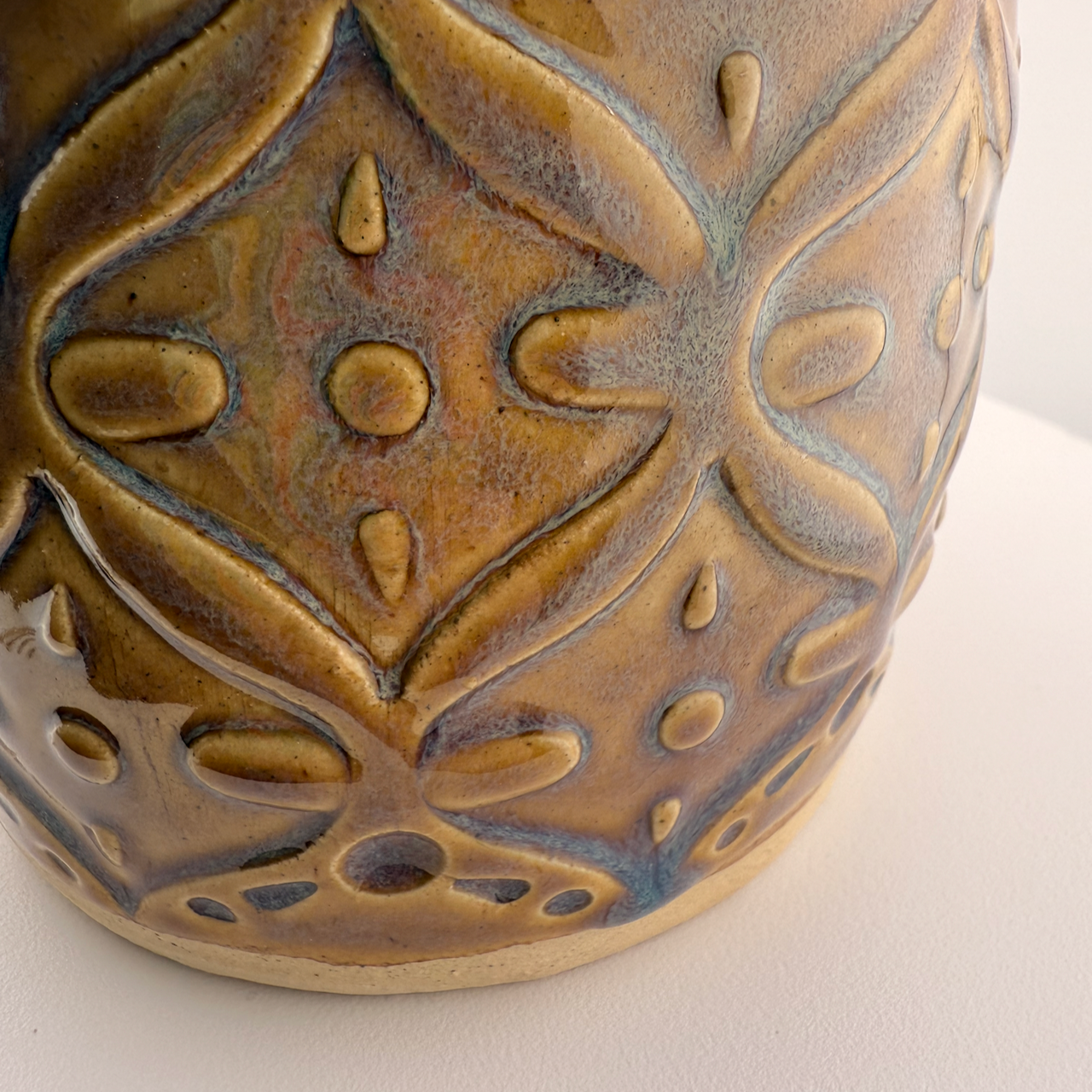 Rich Amber Barrel Vase