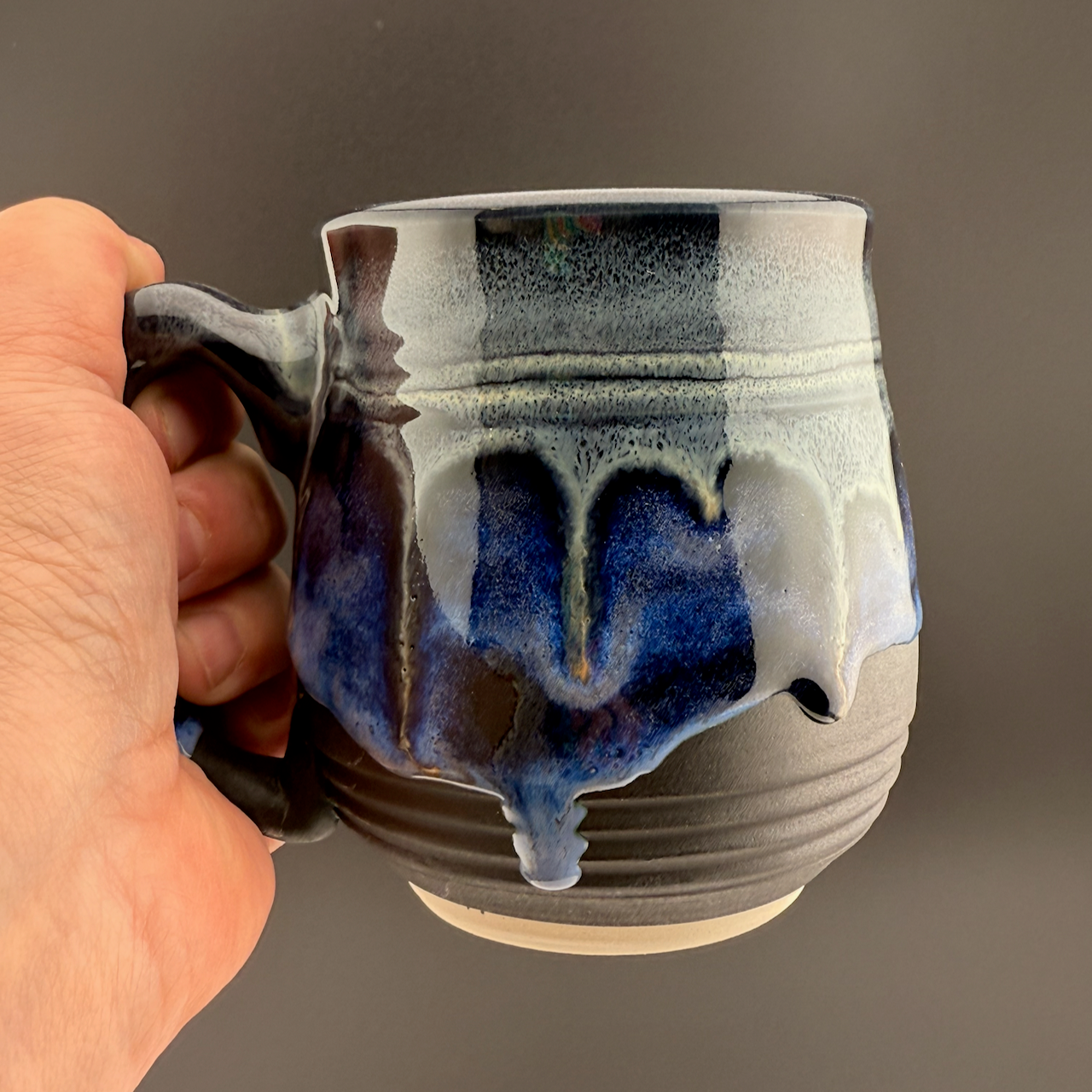 Black and Blue Drip Mug #2
