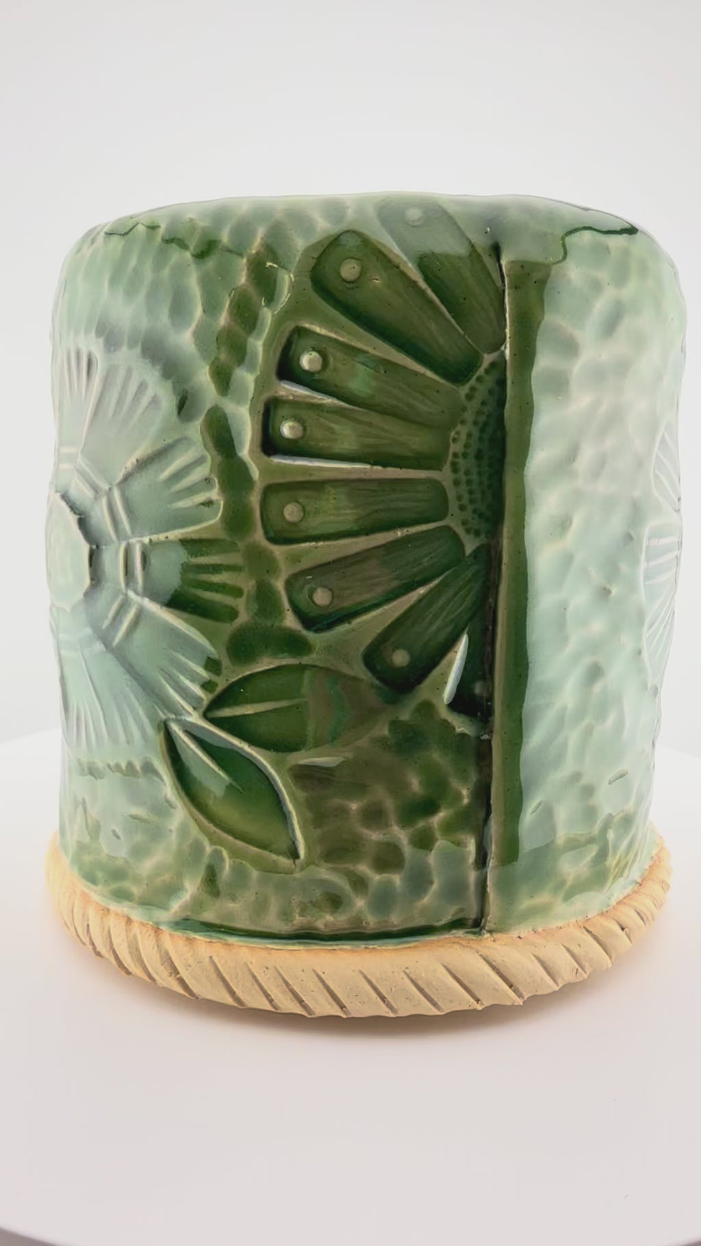 Green Floral Vase